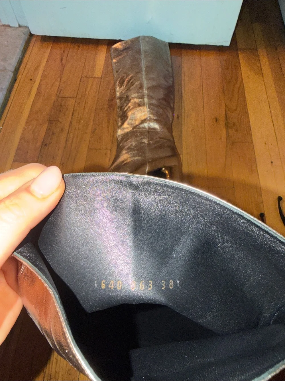 Casadei Gold Metallic Leather Knee-High Boots